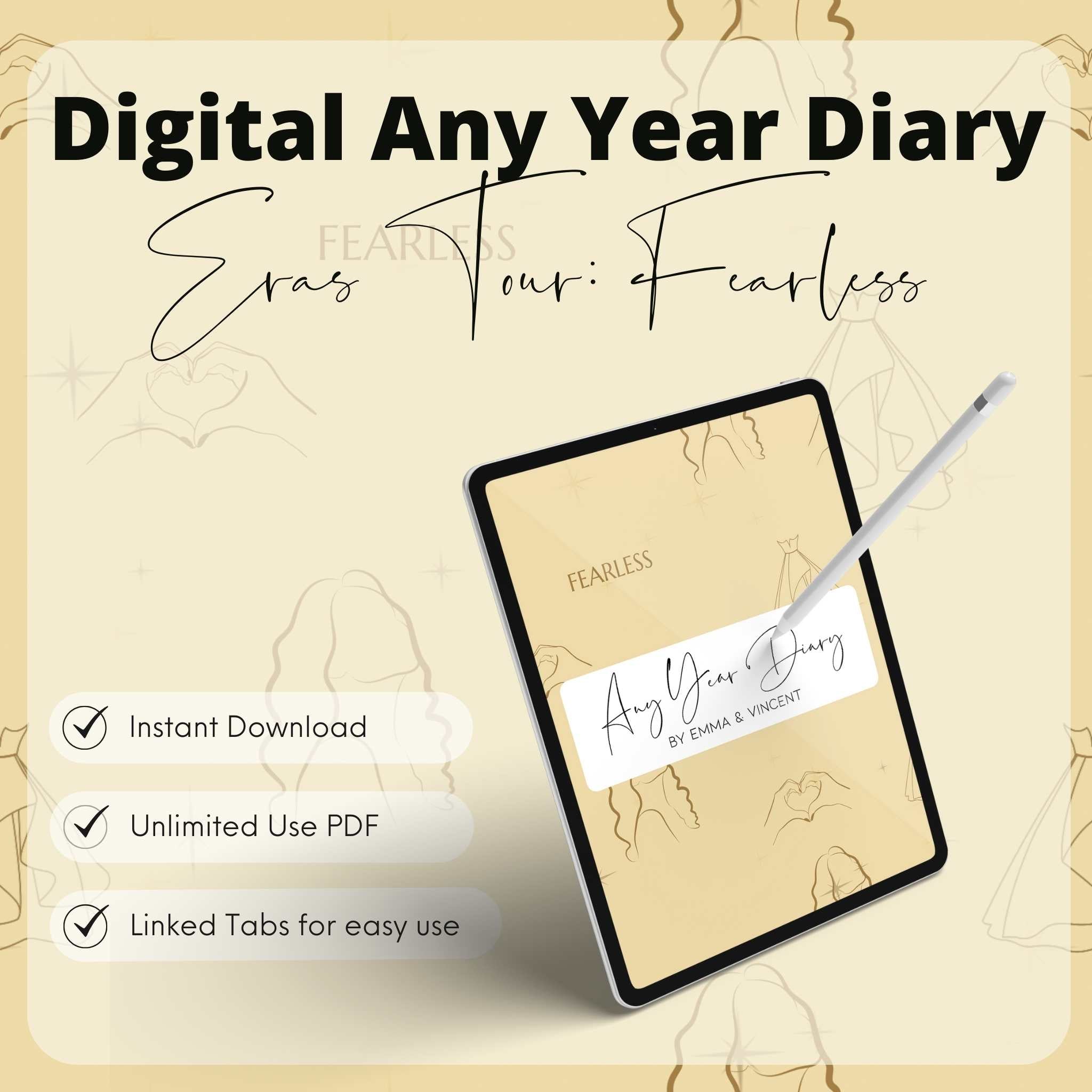 DIGITAL ANY YEAR DIARY (Fearless Print - The Eras Tour)